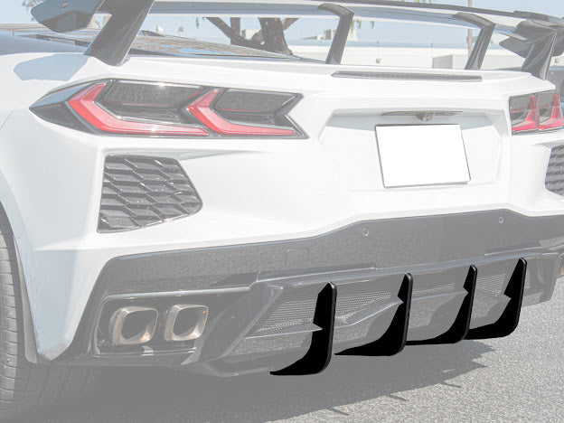2020+ CORVETTE C8 Z51 REAR LOWER DIFFUSER FINS *ADD-ON*